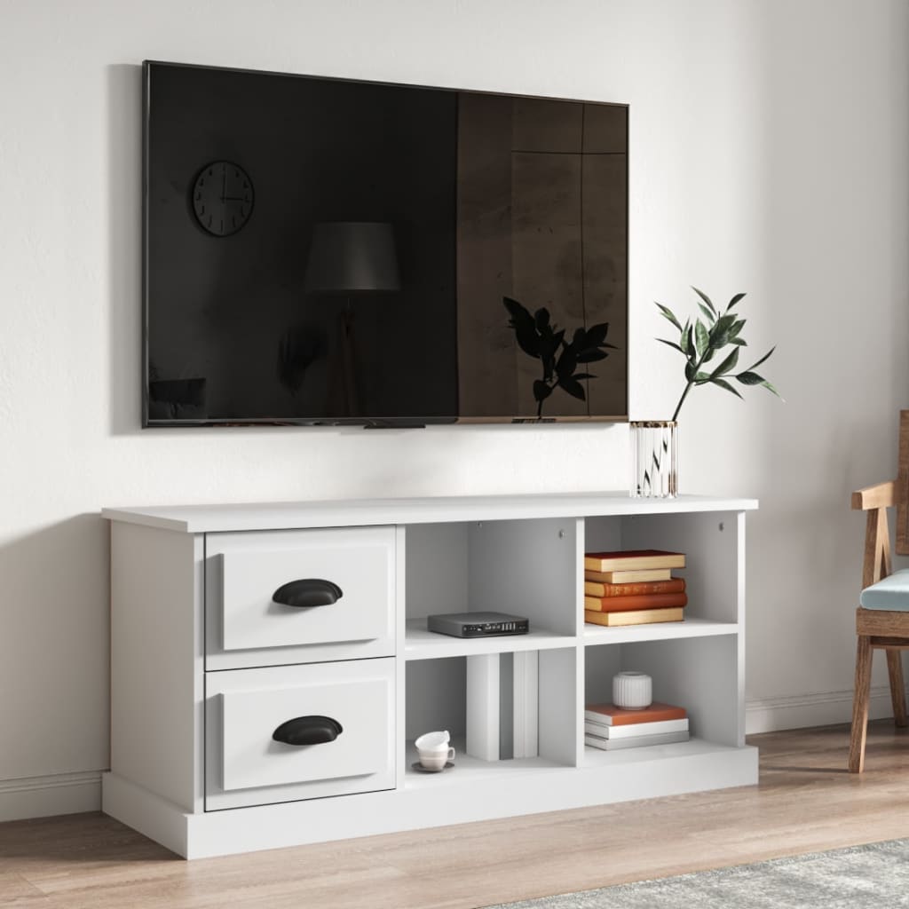 Mobile Porta TV Bianco 102x35,5x47,5 cm in Legno Multistrato 816176