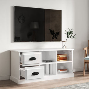 Mobile Porta TV Bianco Lucido 102x35,5x47,5cm Legno Multistratocod mxl 121259