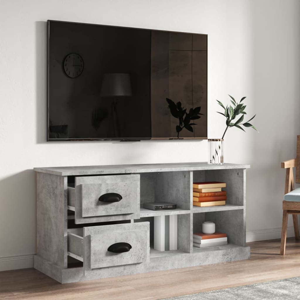 Mobile TV Grigio Cemento 102x35,5x47,5 cm in Legno Multistrato 816180