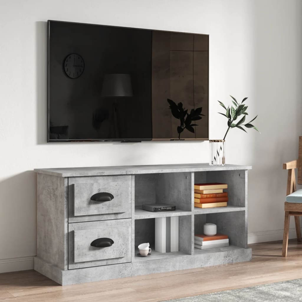 Mobile TV Grigio Cemento 102x35,5x47,5 cm in Legno Multistrato 816180