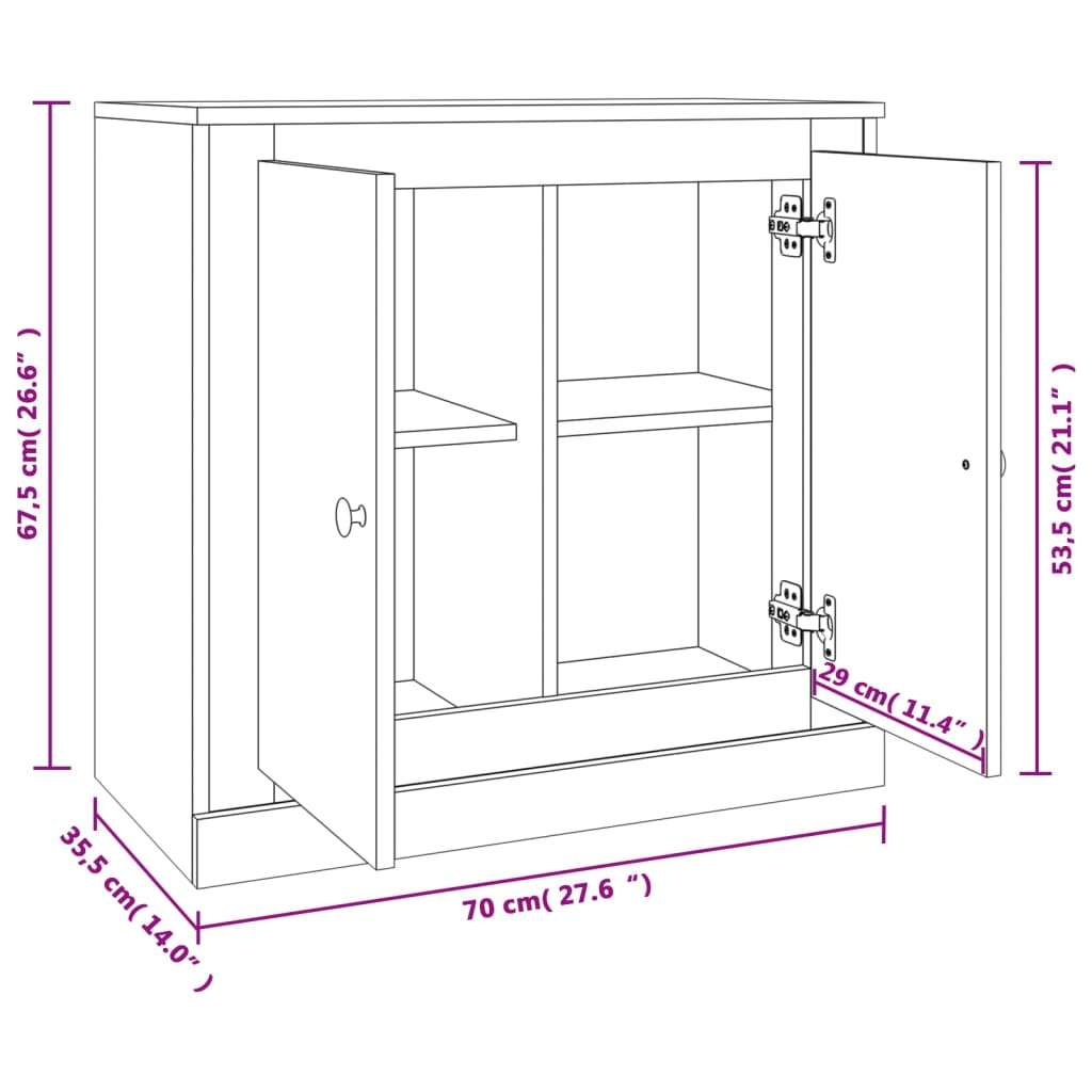 Credenza Rovere Sonoma 70x35,5x67,5 cm in Legno Multistrato 816187