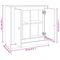 Credenza Grigio Cemento 70x35,5x67,5 cm in Legno Multistrato 816188