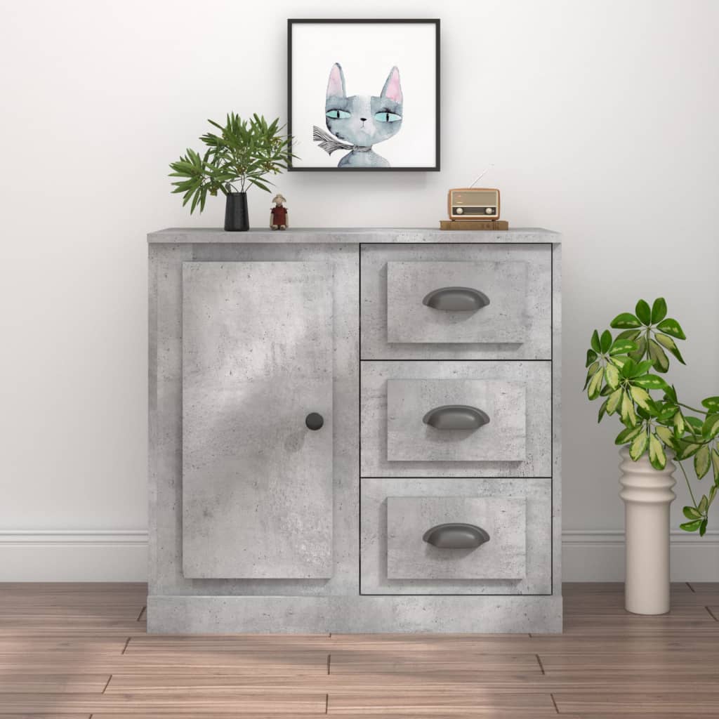 Credenza Grigio Cemento 70x35,5x67,5 cm in Legno Multistrato 816196