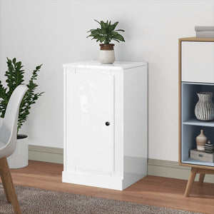 Credenza Bianco Lucido 37,5x35,5x67,5 cm in Legno Multistrato 816204