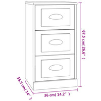 Credenza Bianca 36x35,5x67,5 cm in Legno Multistrato 816216