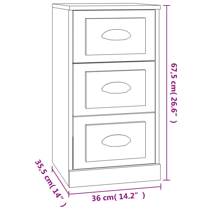 Credenza Bianca 36x35,5x67,5 cm in Legno Multistrato 816216