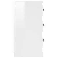 Credenza Bianco Lucido 36x35,5x67,5 cm in Legno Multistrato 816218