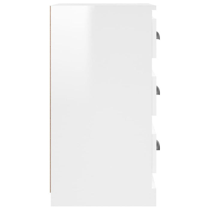 Credenza Bianco Lucido 36x35,5x67,5 cm in Legno Multistrato 816218