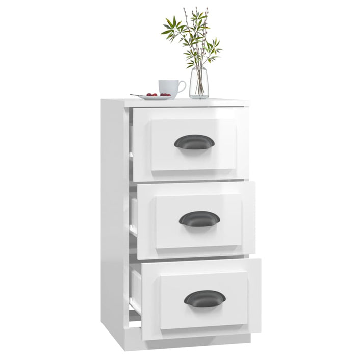 Credenza Bianco Lucido 36x35,5x67,5 cm in Legno Multistrato 816218