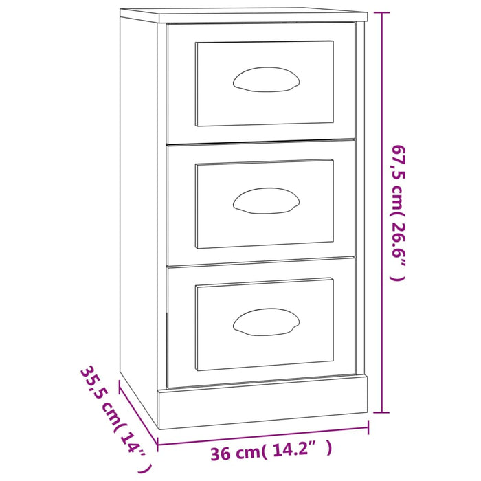 Credenza Rovere Fumo 36x35,5x67,5 cm in Legno Multistrato 816221