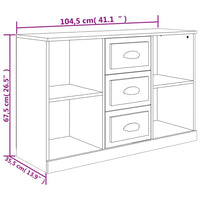 Credenza Rovere Fumo 104,5x35,5x67,5 cm in Legno Multistrato 816237