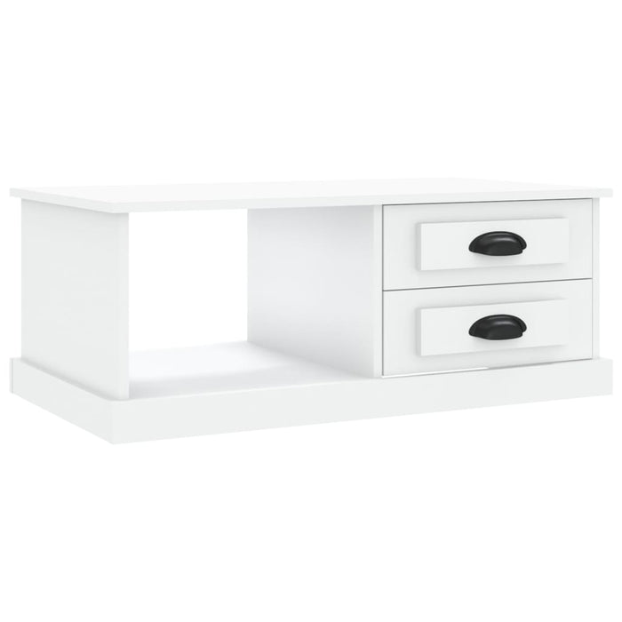 Tavolino da Salotto Bianco 90x50x35 cm in Legno Multistrato 816240