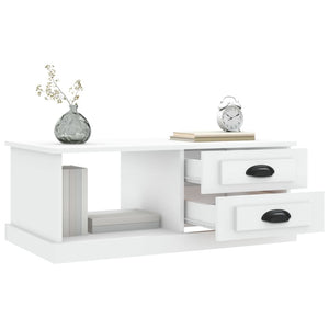 Tavolino da Salotto Bianco 90x50x35 cm in Legno Multistrato 816240