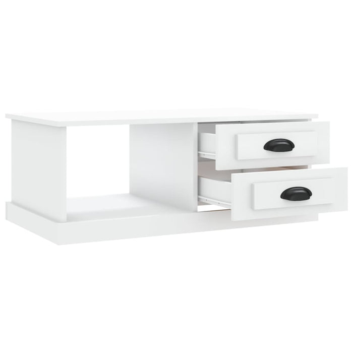 Tavolino da Salotto Bianco 90x50x35 cm in Legno Multistrato 816240