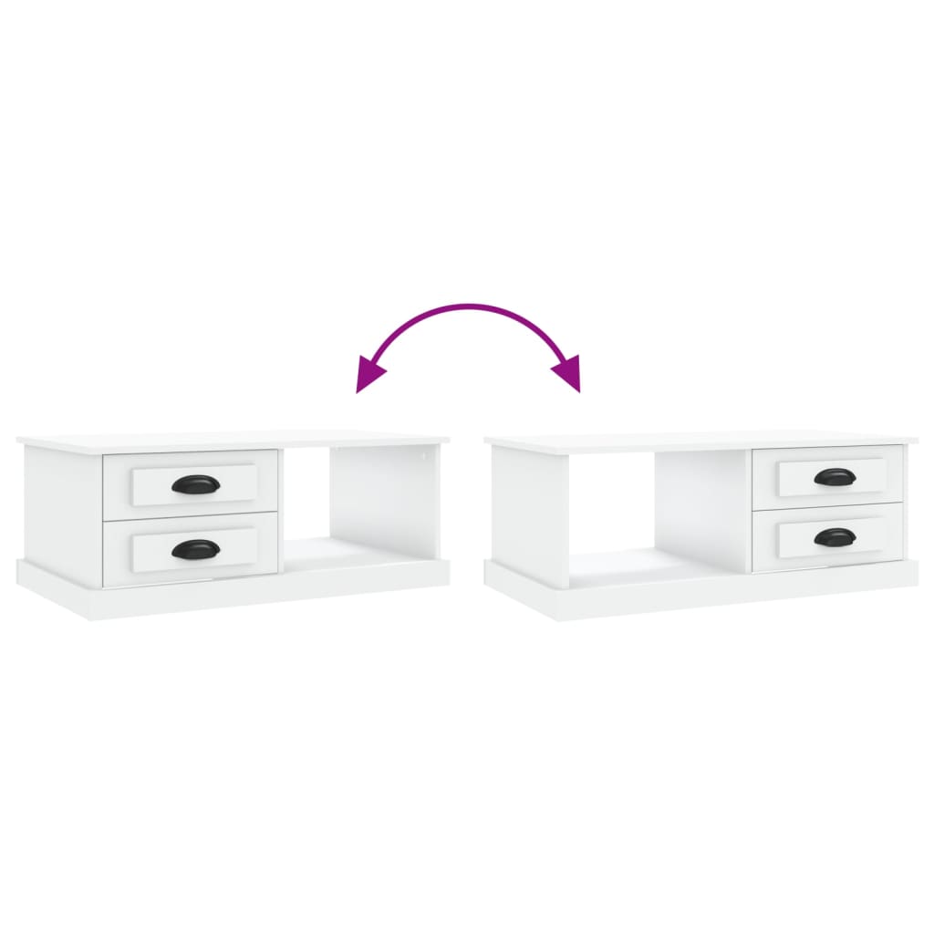 Tavolino da Salotto Bianco 90x50x35 cm in Legno Multistrato 816240