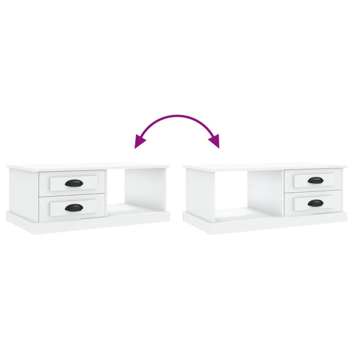 Tavolino da Salotto Bianco 90x50x35 cm in Legno Multistrato 816240