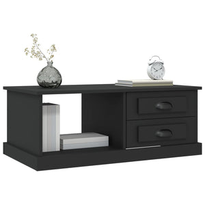 Tavolino da Salotto Nero 90x50x35 cm in Legno Multistrato 816241