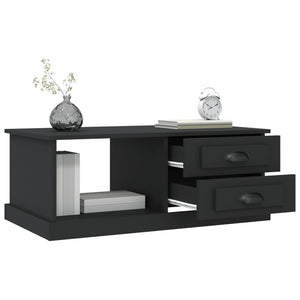 Tavolino da Salotto Nero 90x50x35 cm in Legno Multistrato 816241