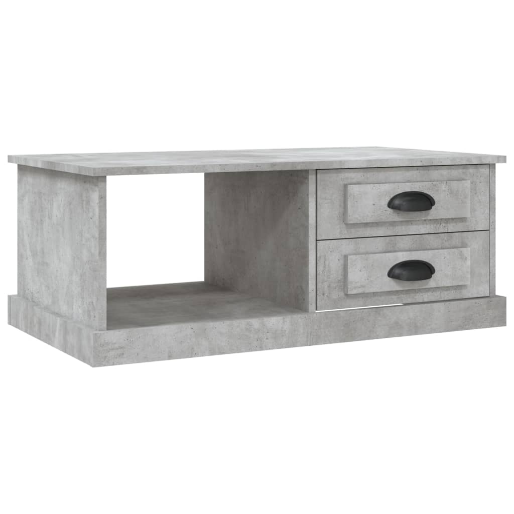 Tavolino Salotto Grigio Cemento 90x50x35 cm Legno Multistrato 816244