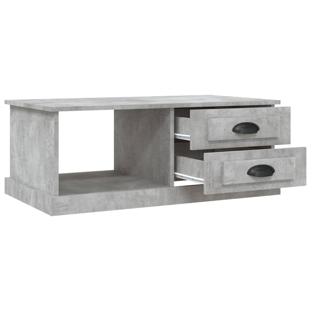 Tavolino Salotto Grigio Cemento 90x50x35 cm Legno Multistrato 816244