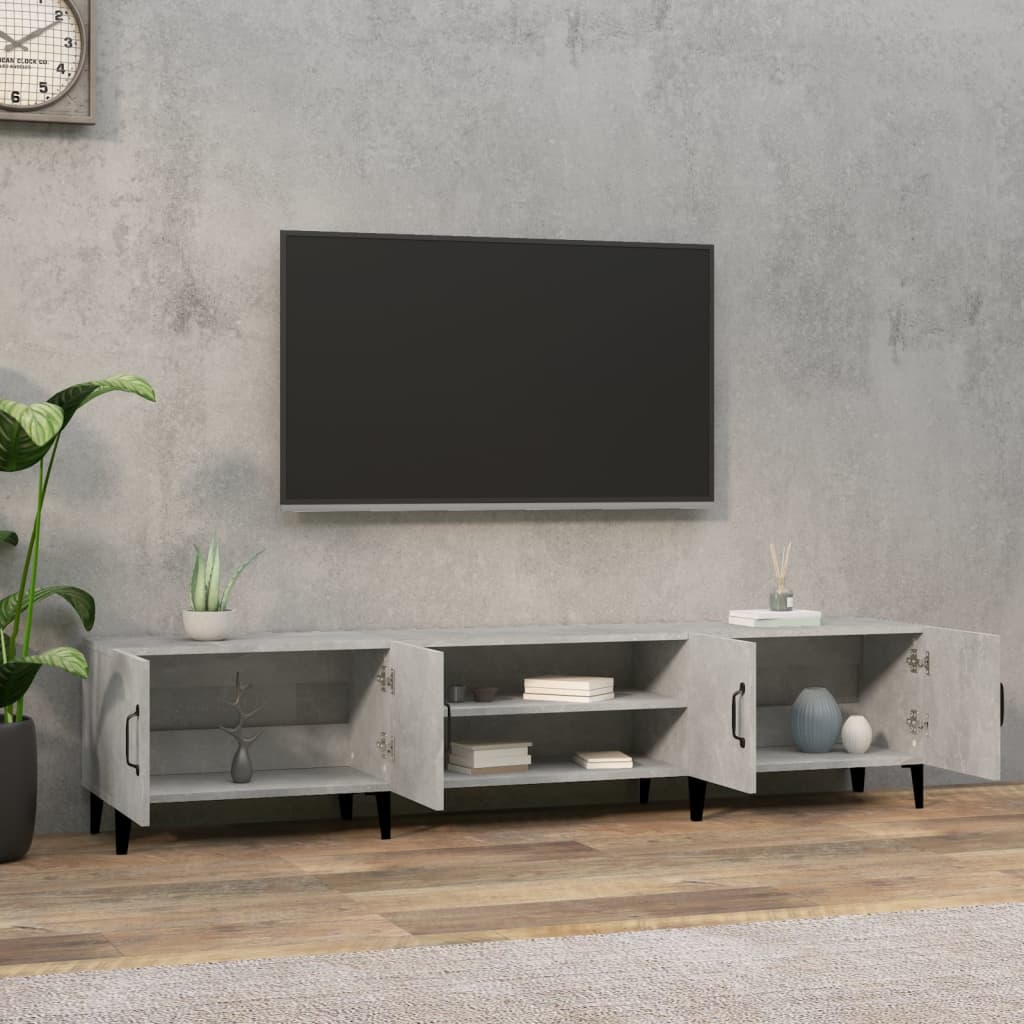 Mobile Porta TV Grigio Cemento 180x31,5x40 cm Legno Multistrato 816268