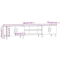 Mobile Porta TV Grigio Cemento 180x31,5x40 cm Legno Multistrato 816268