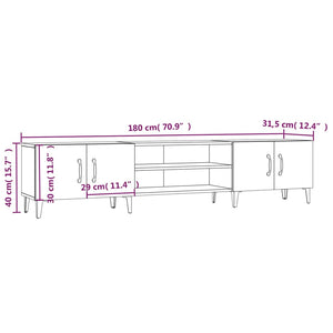 Mobile Porta TV Grigio Cemento 180x31,5x40 cm Legno Multistrato 816268