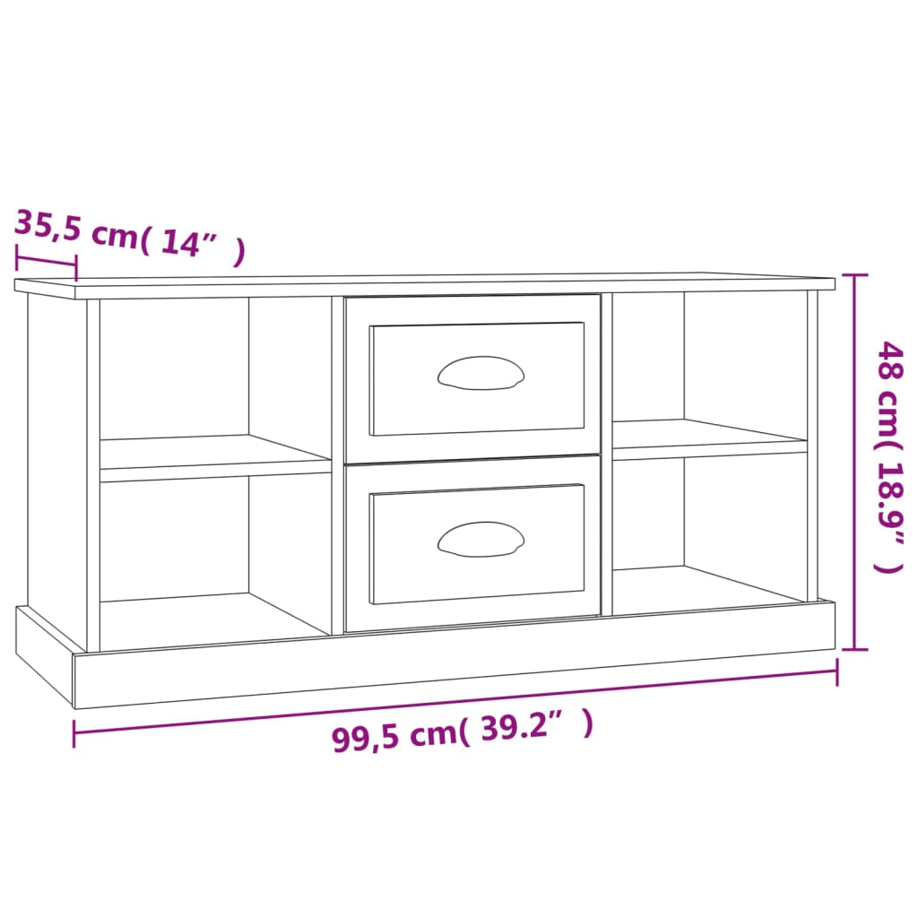 Mobile Porta TV Nero 99,5x35,5x48 cm in Legno Multistrato 816273