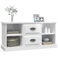 Mobile Porta TV Bianco Lucido 99,5x35,5x48 cm Legno Multistrato 816274