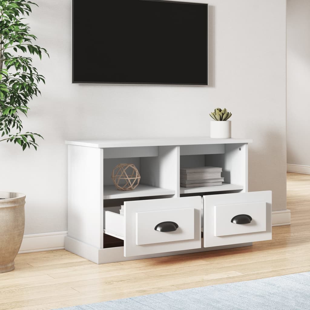 Mobile Porta TV Bianco 80x35x50 cm in Legno Multistrato 816280