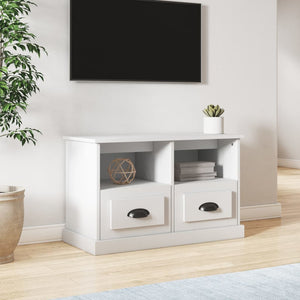 Mobile Porta TV Bianco 80x35x50 cm in Legno Multistrato 816280