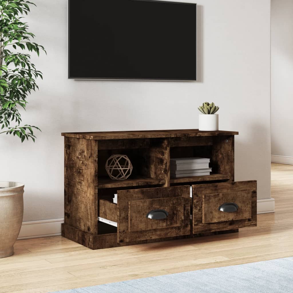 Mobile Porta TV Rovere Fumo 80x35x50 cm in Legno Multistratocod mxl 105867