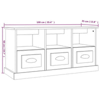 Mobile Porta TV Nero 100x35x50 cm in Legno Multistrato 816289