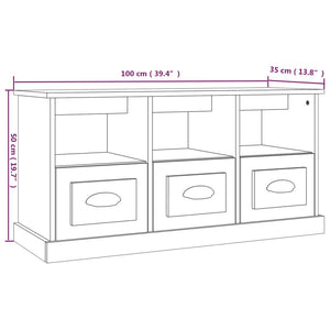 Mobile Porta TV Nero 100x35x50 cm in Legno Multistrato 816289