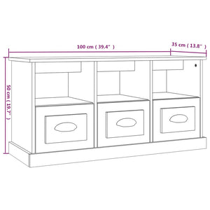 Mobile per TV Grigio Cemento 100x35x50 cm in Legno Multistrato 816292