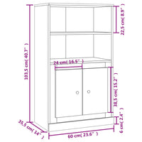 Credenza Bianca 60x35,5x103,5 cm in Legno Multistrato 816312