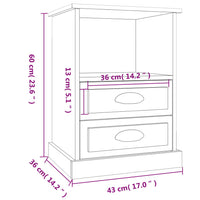 Comodino Bianco 43x36x60 cm 816328