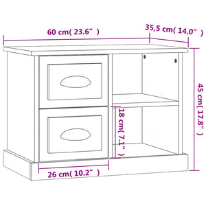 Comodino Grigio Cemento 60x35,5x45 cm 816372