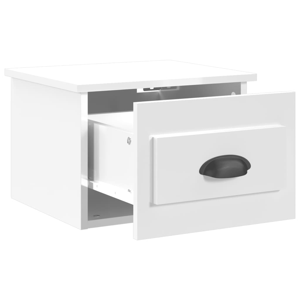 Comodino a Parete Bianco Lucido 41,5x36x28 cm 816380