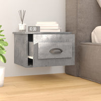 Comodino a Parete Grigio Cemento 41,5x36x28 cm 816384