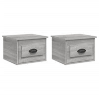 Comodini a Parete 2 pz Grigio Sonoma 41,5x36x28 cm 816389