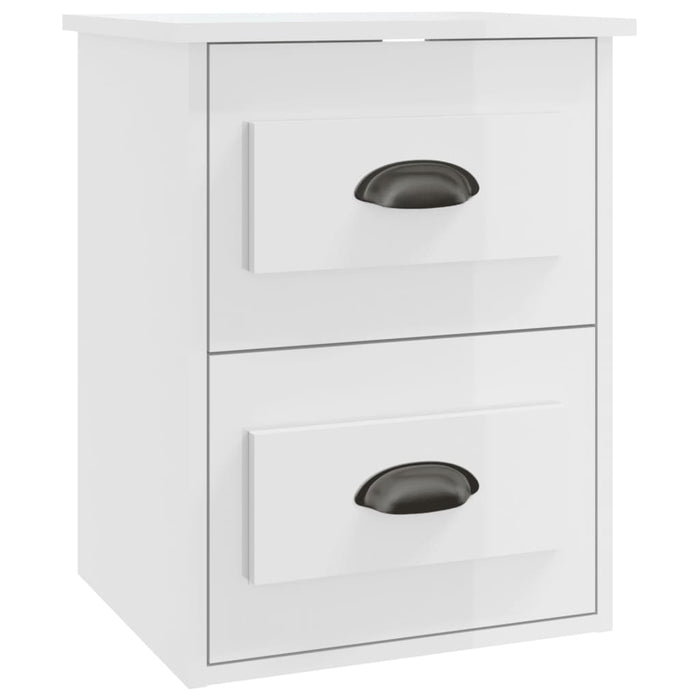 Comodino a Parete Bianco Lucido 41,5x36x53 cm 816396