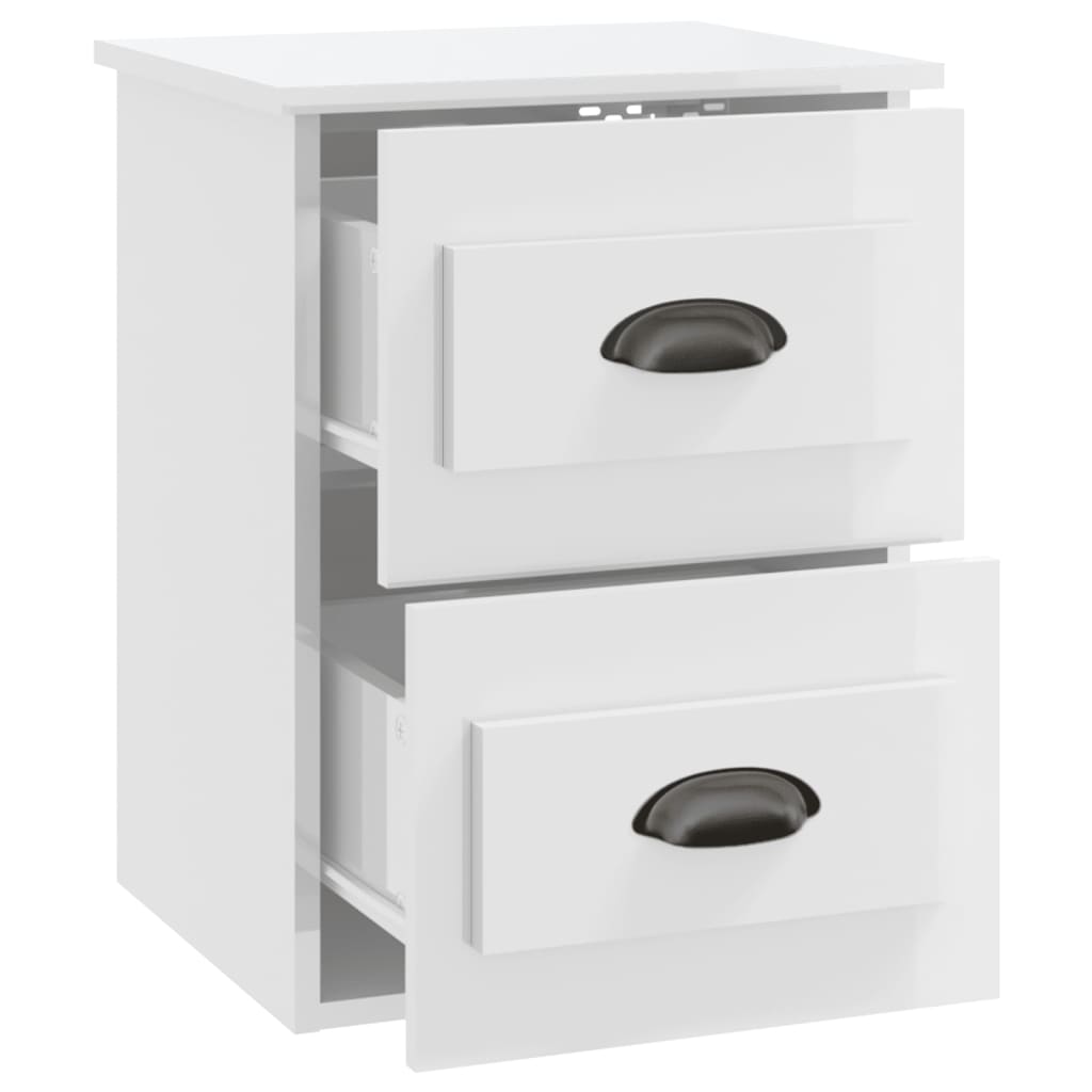 Comodino a Parete Bianco Lucido 41,5x36x53 cm 816396