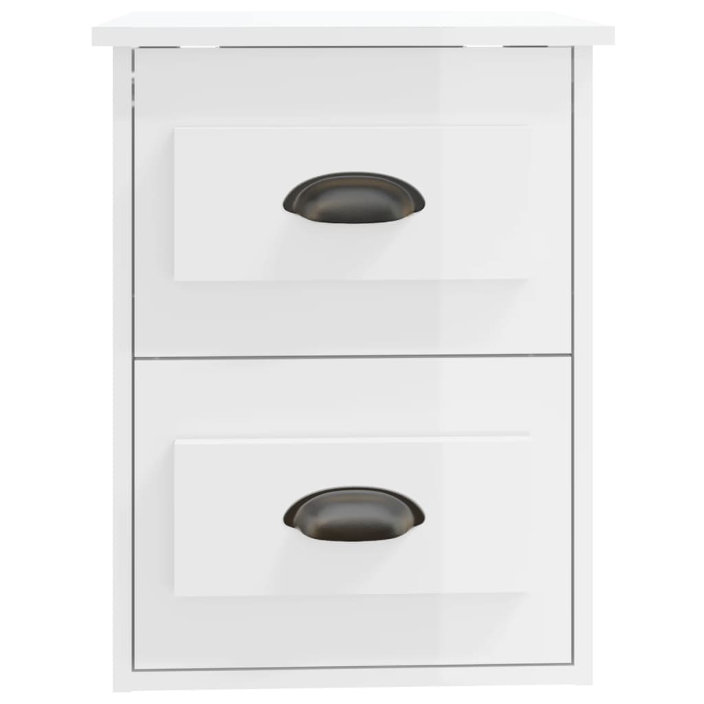 Comodino a Parete Bianco Lucido 41,5x36x53 cm 816396