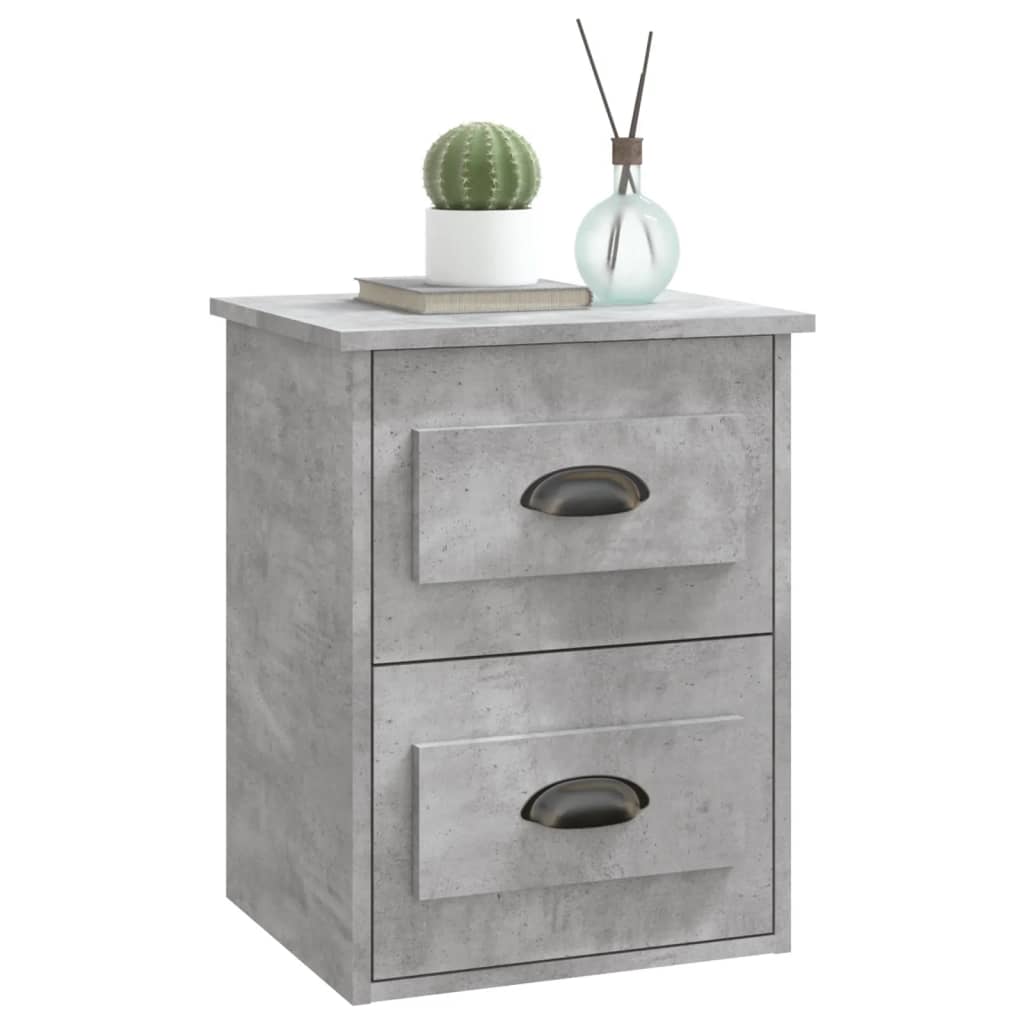 Comodino a Parete Grigio Cemento 41,5x36x53 cm 816400