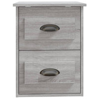 Comodini a Parete 2 pz Grigio Sonoma 41,5x36x53 cm 816405