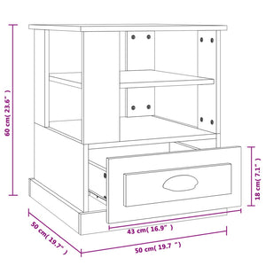 Tavolino Nero 50x50x60 cm in Legno Multistrato 816409