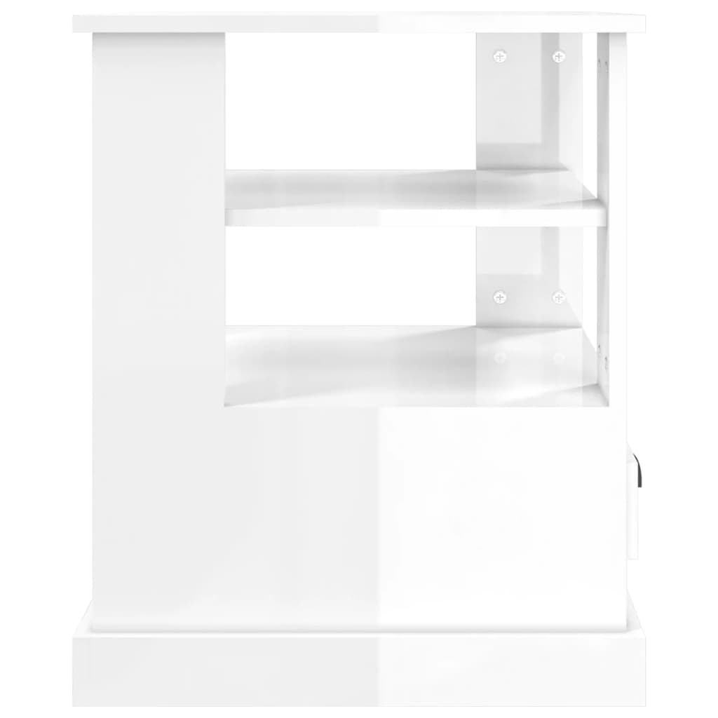 Tavolino Bianco Lucido 50x50x60 cm in Legno Multistrato 816410