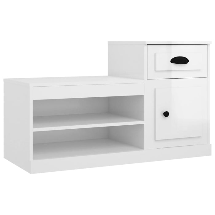 Scarpiera Bianco Lucido 100x42x60 cm in Legno Multistratocod mxl 88626