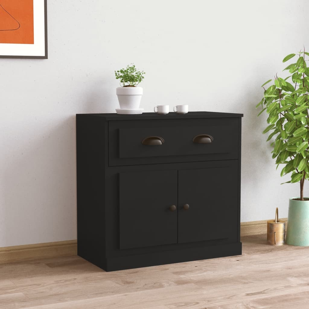 Credenza Nera 70x35,5x67,5 cm in Legno Multistratocod mxl 106440